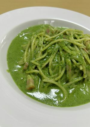 濃厚！ほうれん草のクリームパスタ-レシピのメイン写真