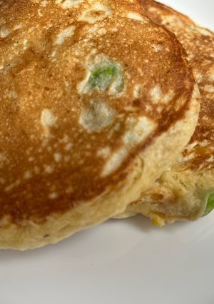 【目覚まし朝ごはん】枝豆チーズパンケーキ-レシピのメイン写真