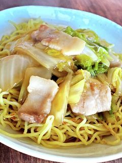 お店の味!豚バラ白菜あんかけ焼きそば-レシピのメイン写真