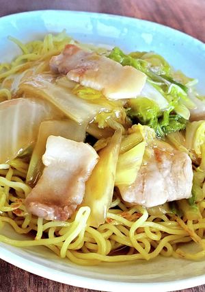 お店の味！豚バラ白菜あんかけ焼きそば-レシピのメイン写真