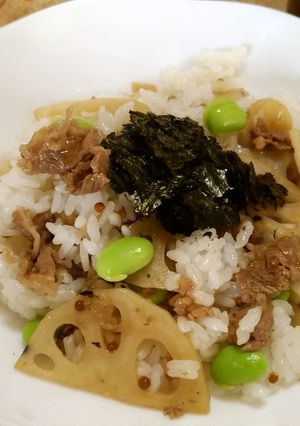 蓮根のブラック混ぜご飯-レシピのメイン写真