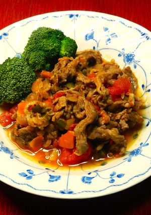ワンパン細切り牛肉トマトシチュー-レシピのメイン写真