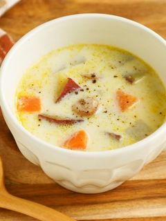 栄養満点◎コロコロ根菜の豆乳スープ-レシピのメイン写真