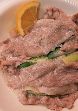 ネギと豚肉薄切りミルフィーユ❀レモン添え-レシピのメイン写真