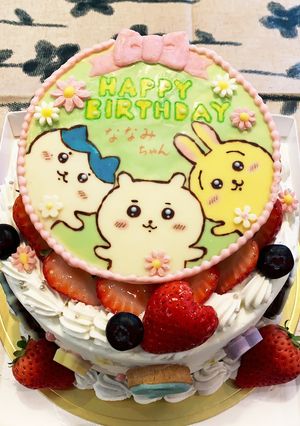 苺たっぷり♡ちいかわのB.Dayケーキ♪-レシピのメイン写真
