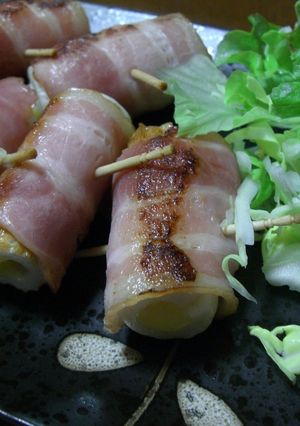 チーズちくわの簡単ベーコン巻き巻き-レシピのメイン写真