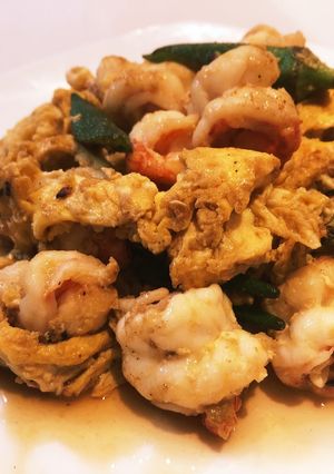 エビ玉子オクラ中華炒め-レシピのメイン写真
