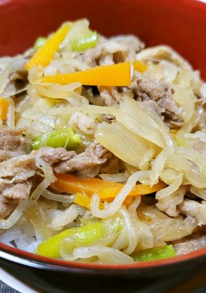 昆布と椎茸の出汁が効いた牛丼-レシピのメイン写真