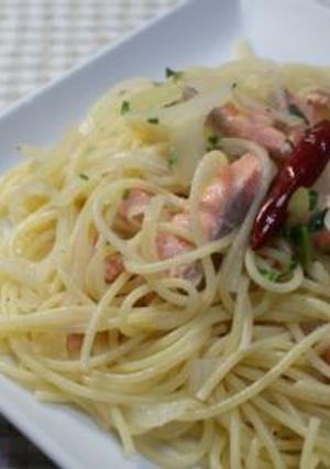 新たまねぎとサーモンのパスタ-レシピのメイン写真
