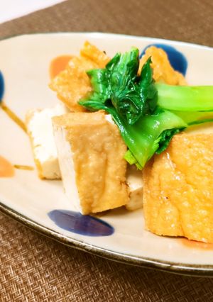 簡単!厚揚げチンゲンのソース炒め-レシピのメイン写真