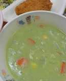 南房総市給食◆菜花のスリーミースープ