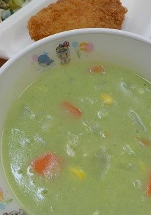 南房総市給食◆菜花のスリーミースープ-レシピのメイン写真
