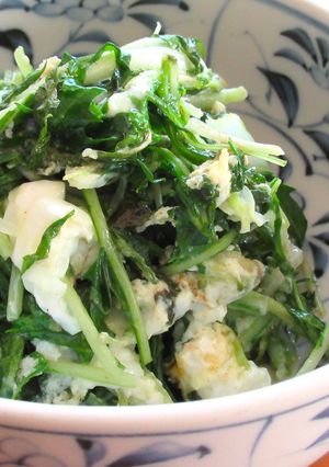 【 水菜と卵白の白だし炒め 〗-レシピのメイン写真