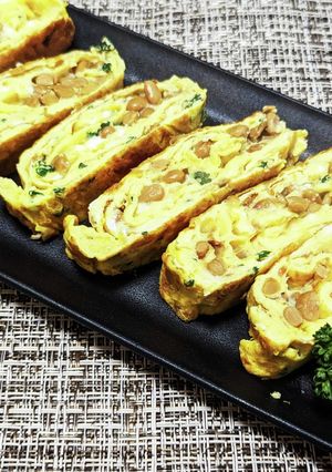 余ったパセリを活用！納豆パセリ卵焼き-レシピのメイン写真