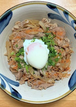 しゃぶしゃぶ用ロース肉で生姜焼き風の豚丼-レシピのメイン写真