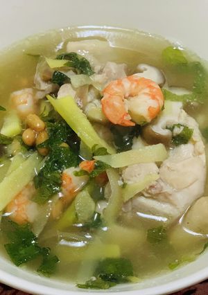 鶏もも肉と納豆の塩麹スープ-レシピのメイン写真