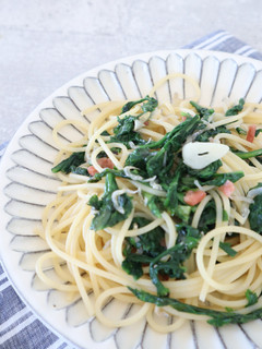 春菊としらすの梅パスタ-レシピのメイン写真