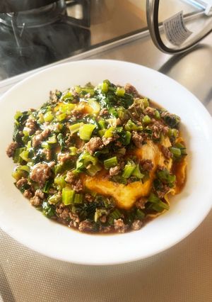 小松菜で麻婆天津飯-レシピのメイン写真