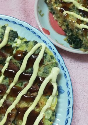 ダイエットにも最適！ケールのお好み焼き-レシピのメイン写真