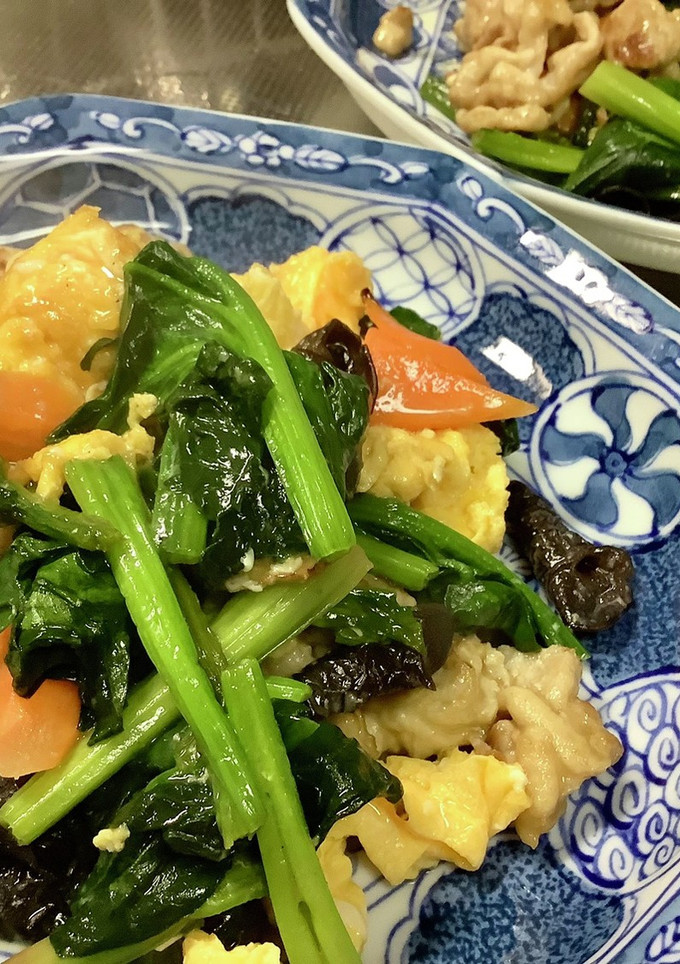 ムーシーロー/豚肉とほうれん草の玉子炒め-レシピのメイン写真