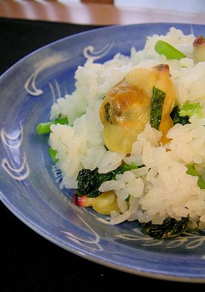 あおやぎと菜花の混ぜ込みピラフ-レシピのメイン写真