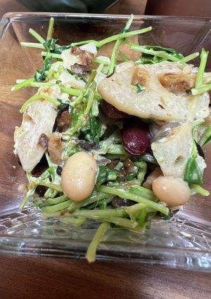 豆苗とチーズ蓮根の柚子胡椒サラダ-レシピのメイン写真
