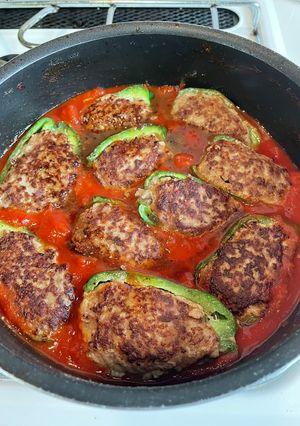 ピーマン肉詰めトマトソース煮-レシピのメイン写真