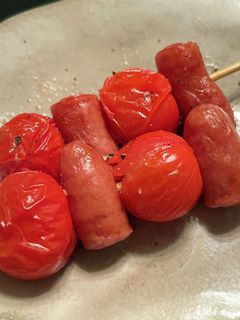 簡単トマトとウインナーソーセージの串焼き-レシピのメイン写真