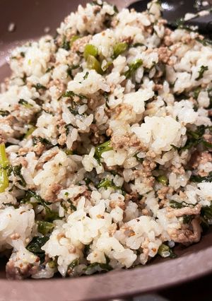 春菊と挽肉の☆洋風混ぜご飯☆-レシピのメイン写真