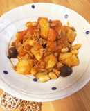 給食の「ポークビーンズ」♡豆のトマト煮