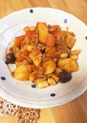 給食の「ポークビーンズ」♡豆のトマト煮-レシピのメイン写真