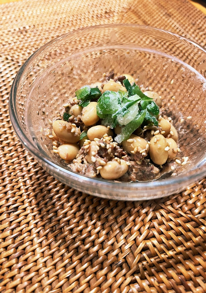 蒸し大豆とイワシの味噌和え-レシピのメイン写真