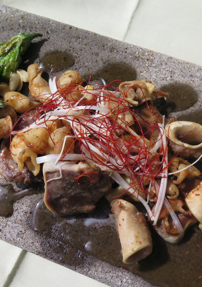豚タンとモツの塩だれ焼き-レシピのメイン写真