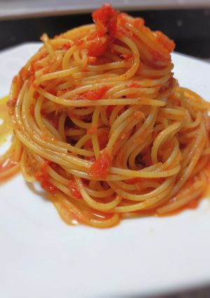 ツナとアンチョビのトマトソースパスタ-レシピのメイン写真
