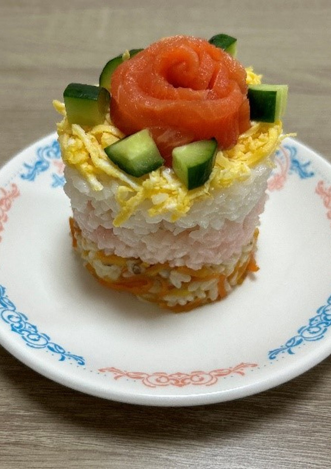 ケーキ風ちらし寿司-レシピのメイン写真