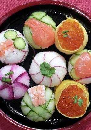 ひな祭り…今年は節約手まり寿司です-レシピのメイン写真