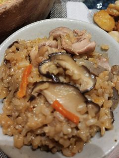 炊き込みご飯(鶏もも肉、しいたけ)-レシピのメイン写真