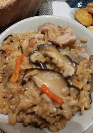 炊き込みご飯(鶏もも肉、しいたけ)-レシピのメイン写真