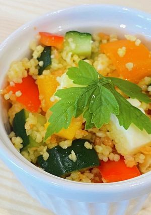 鮭と彩り野菜のタブレ（カレー風味）-レシピのメイン写真