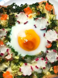 カンタン映える^^ひな祭りケールトースト-レシピのメイン写真