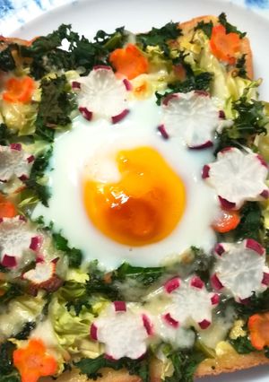 カンタン映える＾＾ひな祭りケールトースト-レシピのメイン写真