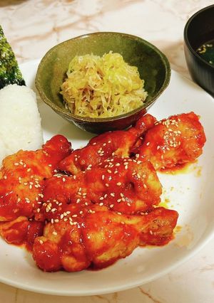 焼いて混ぜるだけ10分ヤンニョムチキン-レシピのメイン写真