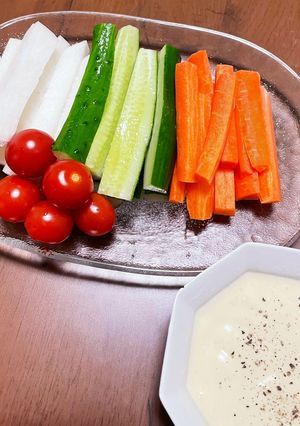 野菜にディップ！アンチョビガーリックマヨ-レシピのメイン写真