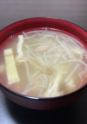もやし＆油揚げ＆ツナの味噌汁-レシピのメイン写真