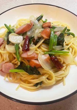 味付け簡単！ウィンナーほうれん草パスタ！-レシピのメイン写真