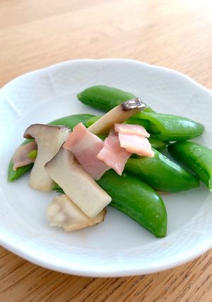 スナップえんどうとベーコンの炒め物-レシピのメイン写真
