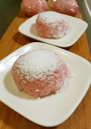 ひな祭りに♡もち米をレンジでピンクお餅-レシピのメイン写真