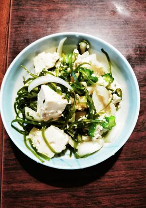 刻みオクラと切り昆布と豆腐のサラダ-レシピのメイン写真