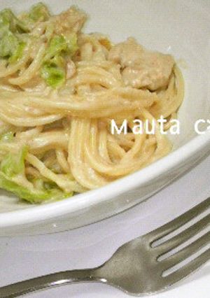 簡単！鶏肉とキャベツの濃厚クリームパスタ-レシピのメイン写真