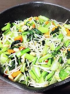 小松菜と大豆の野菜炒め-レシピのメイン写真